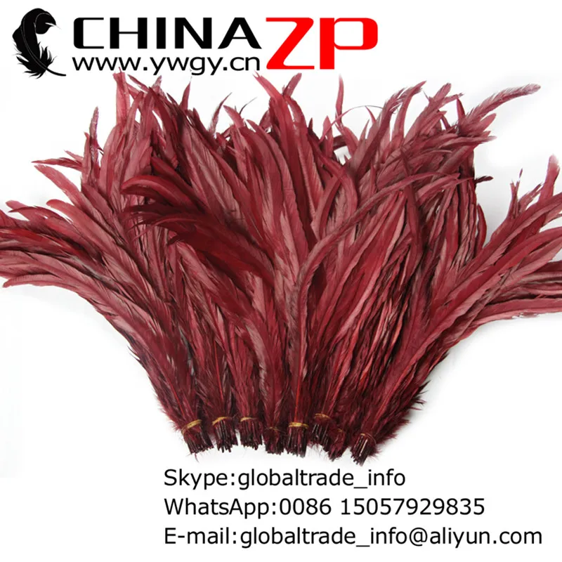 Exporting from CHINAZP Factory 200pieces/lot 30~35cm Length Party Decoration Fully Dyed Burgundy Rooster Tail Feathers | Дом и сад