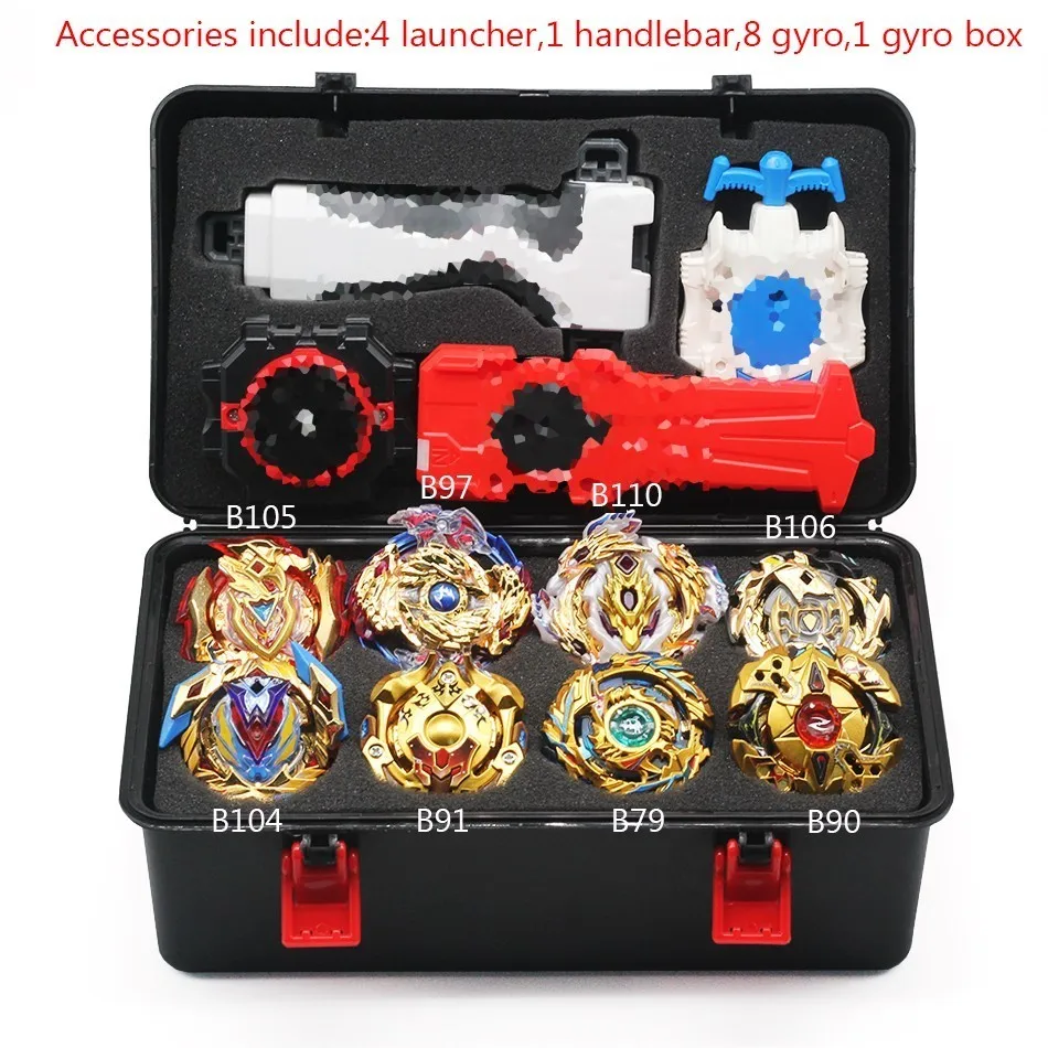 Волчок Beyblade Burst B-129 B127 с пусковым устройством Bayblade Bey Blade металл пластик Fusion 4d Подарочные игрушки для детей - Цвет: gold 7-2