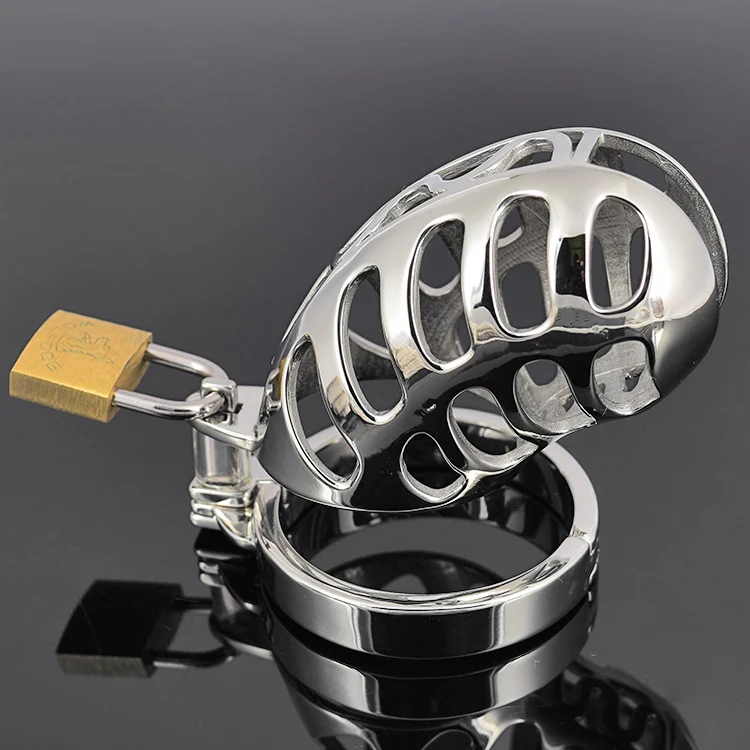 Stainless steel male chastity device cage CB6000S Bondage belt cock lock font b sex b font
