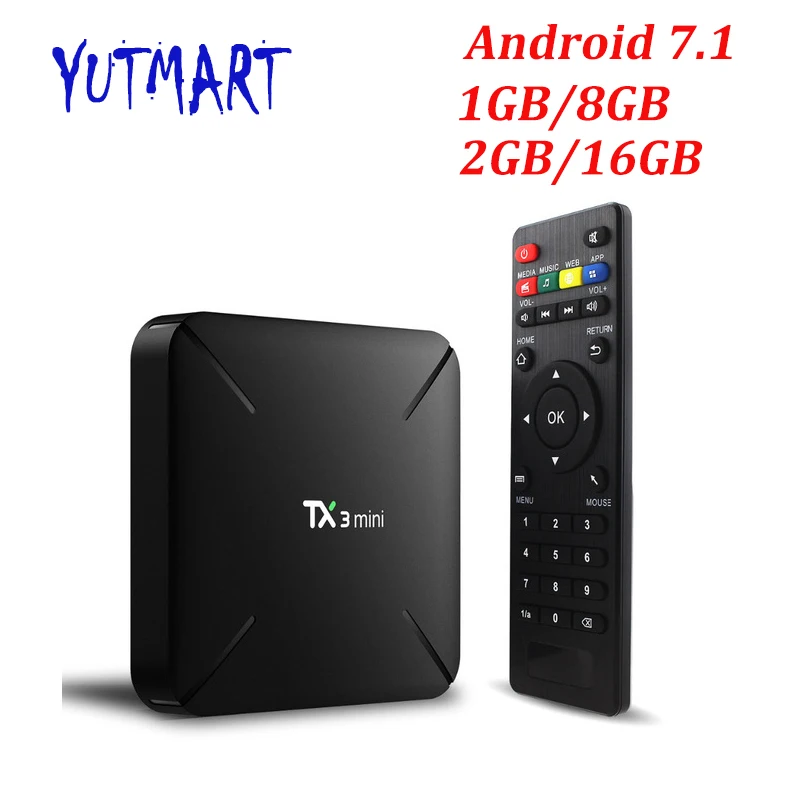 TX3 Mini Android 7.1 TV BOX 2GB 16GB Amlogic S905W Quad Core 2.4GHz WiFi 4K HD Media Player 1GB 8GB Smart Box | Электроника