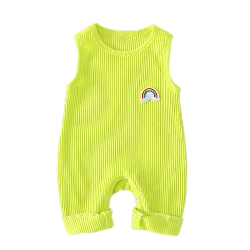 

WEIXINBUY 2019 Hot Sale Newborn Infant Baby Boy Girl Rainbow Print Sleeveless Rompers Kids Jumpsuit Clothes Baby Clothes