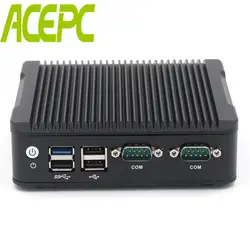 Промышленный Мини компьютер безвентиляторный Celeron J1800 J1900 Windows 10 Linux HTPC 2 * LAN 2 * COM двухъядерный мини-компьютер VGA 2 * RJ45 USB3.0 Настольный ПК