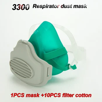 

2019 new 3300 Respirator dust mask green Silica gel odorless high quality Protective mask dust PM2.5 particulates Breathing mask