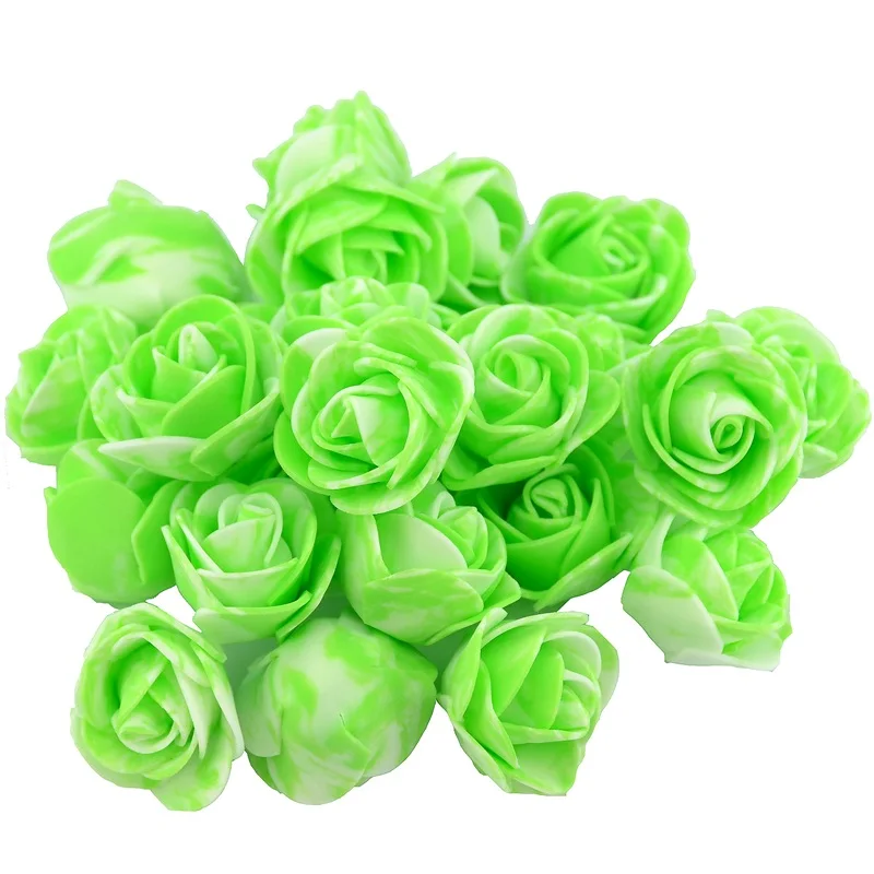 3,5 см ПЭ Пена розы 30 шт Искусственный Мини Свадебный венок Скрапбукинг цветы розы аксессуары, коробки для конфет diy ручной работы - Цвет: Green