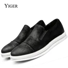 YIGER/Новинка; модные стильные мужские кожаные туфли на плоской подошве; повседневные кожаные лоферы из коровьей замши; Мужская обувь; высококачественные мокасины; 0011