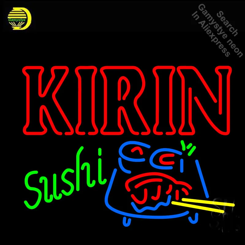 Kirin Sushi неоновая световая вывеска неоновый сигнал лампы ручной работы отель Пивной бар Паб знаки lampara неоновая Персонализированная лампа реклама