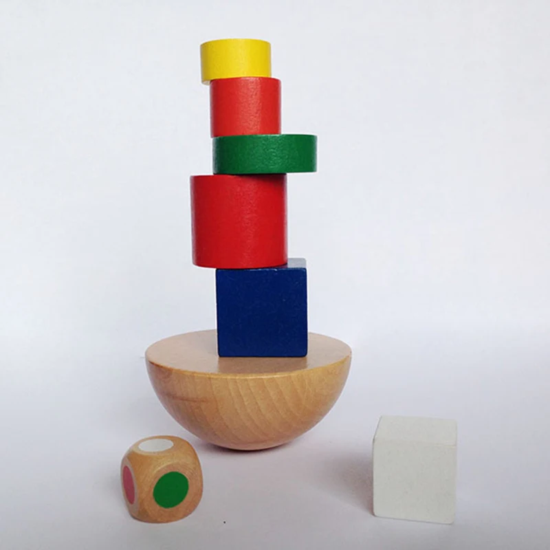 

Wooden Blocks Colorful Wood Bricks Balance Block Baby Toy Patience and sense of Balance Development Children Toys