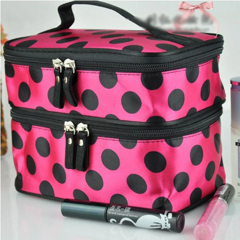 Lady Double Cosmetic Bag Retro Dot Beauty Case Makeup Set Kit Lady Double Cosmetic Bag Retro Dot Beauty Case Makeup Set Kit Toiletry Free Shipping In Sets From Health On Aliexpress Alibaba