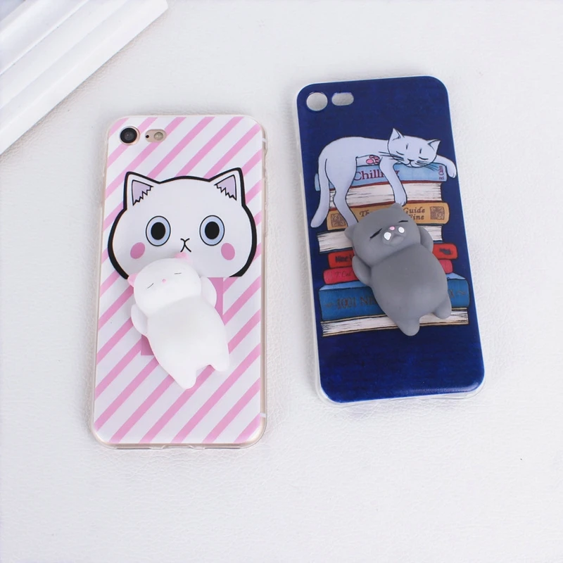

Lovely 3D Cute Bear Squishy Case For iphone 7 8 plus 6s 6 5s se 5 Silicone Stress Reliever Toy Soft Cover Capa For iphone 8 5s