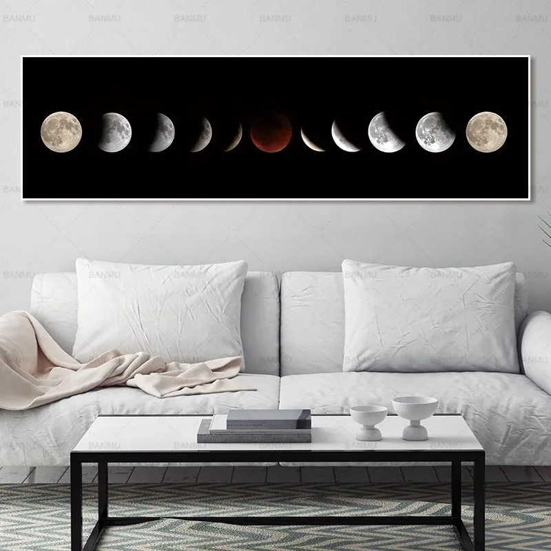 

Art pictures art print moon canvas wall painting home decor print and poster no frame Painting decoration for living room