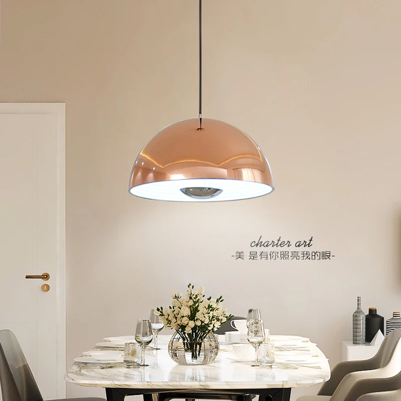 

Showcase Bar Led Pendant Light Fixtures Restaurant Pendant Lamp Modern Concise Metal Round designer Dining Room Lamps Lamparas