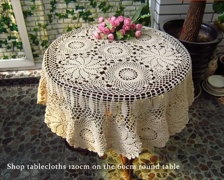 Buy Handmade Crochet Flower round tablecloths American