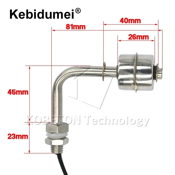 Kebidumei L глава Тип поплавковым выключателем вертикальный Нержавеющая сталь бак жидкости Curve махрово уровня воды Сенсор горизонтальные