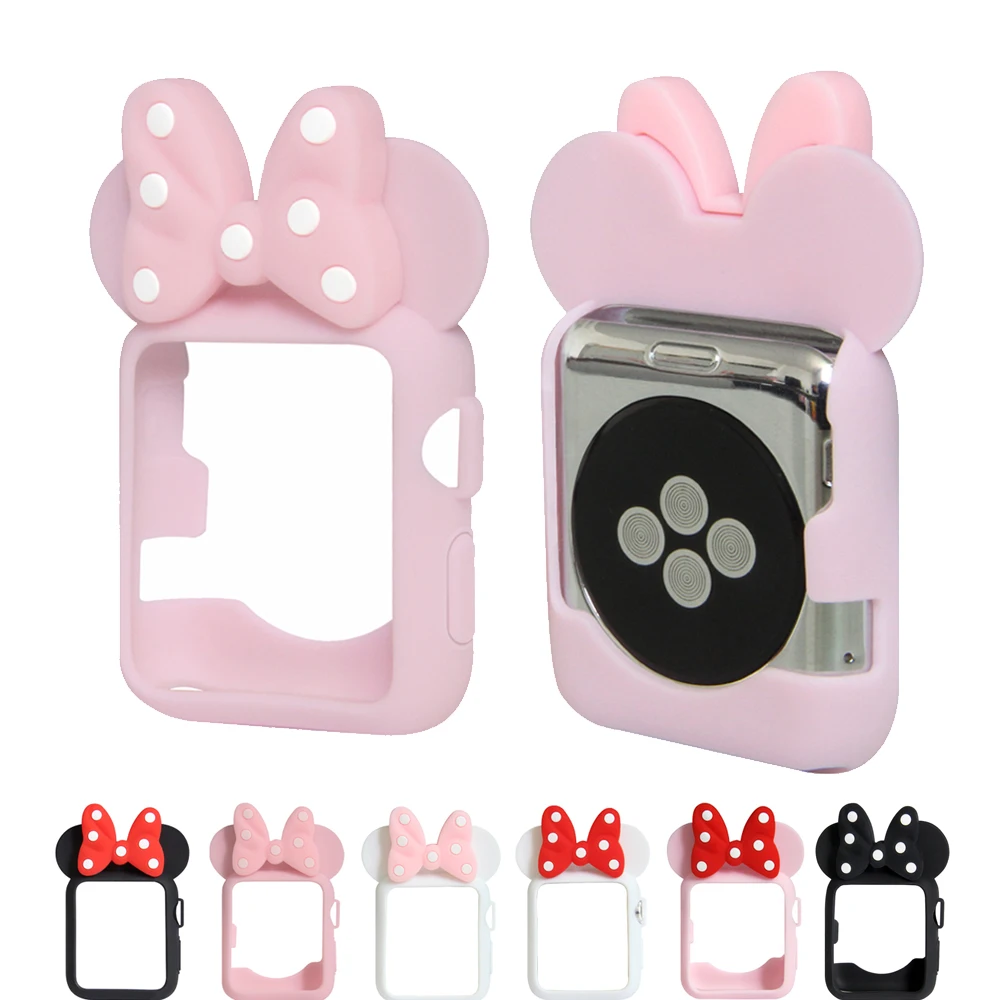 

CRESTED protective case For Apple Watch Iwatch 3 2 1 42mm 38mm Soft Silicone frame Mickey screen watch Cover