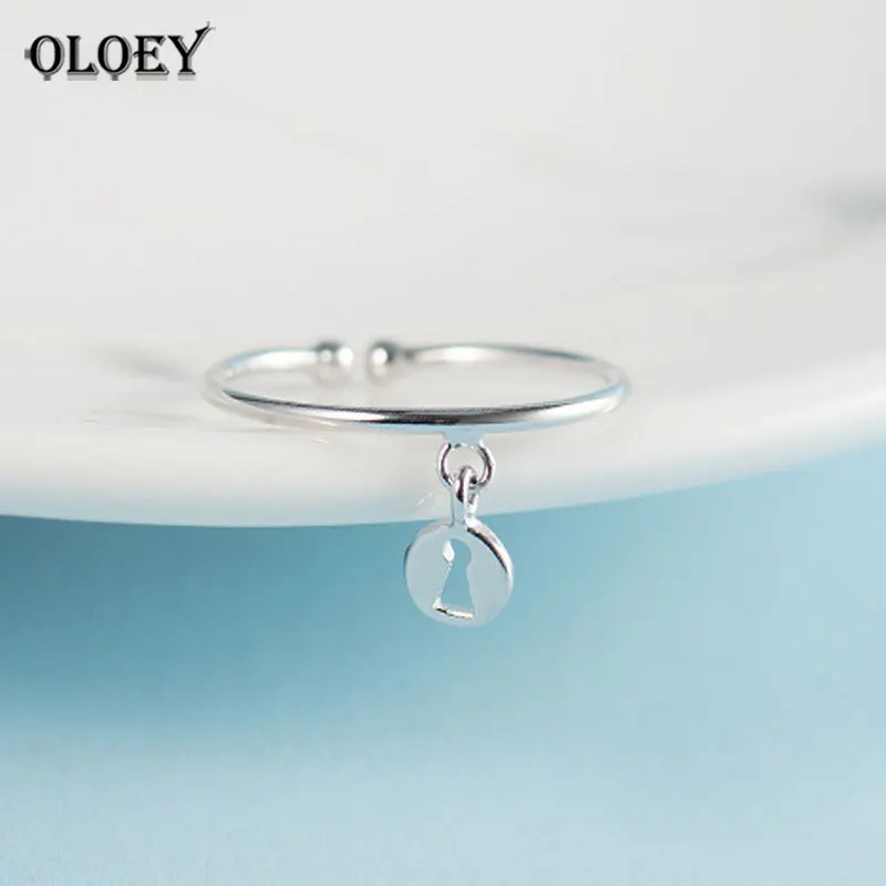 

OLOEY 100% Genuine 925 Sterling Silver Dangle Open Rings for Women Girls Finger Ring Fine Jewelry Gift 2018 New Arrival YMR457