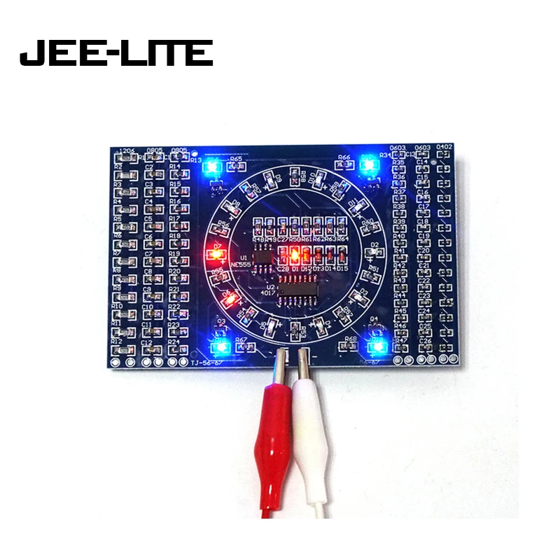 

DIY SMD Rotating LED Components Soldering Practice Board Skill Training Kit DIY 3-12V Flow Water Lamp Moudle