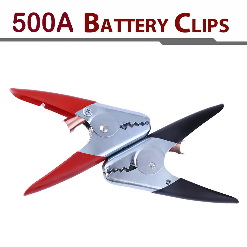 

2pcs 500A Battery Clips Booster Test Clamps For Car Battery Cable Starter red black Crocodile Alligator Test Clamps Connector