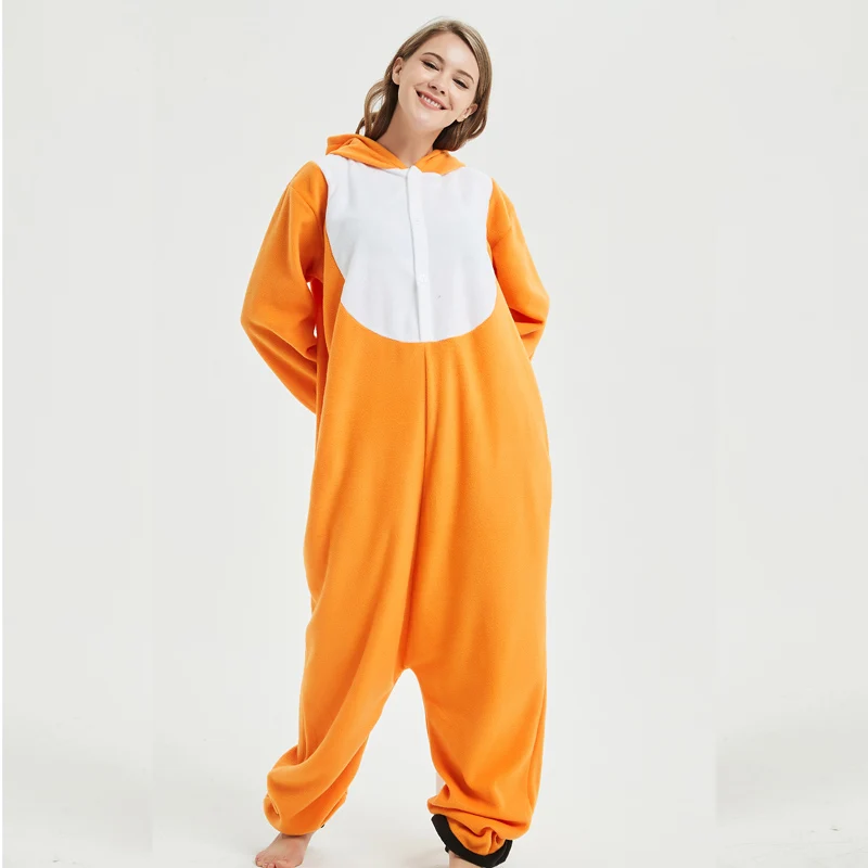 Orange-Fox-Onesie-For-Adults-Kigurumi-Pajamas-Costume-Cosplay-Animal-Cartoon-One-piece-Sleepwear-Women-Men