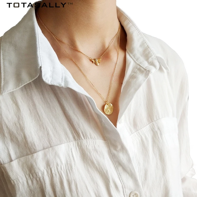 TOTALALLY golden polished ожерелье Настоящее Серебро S925 пробы Модный Круг/ожерелье с кулоном