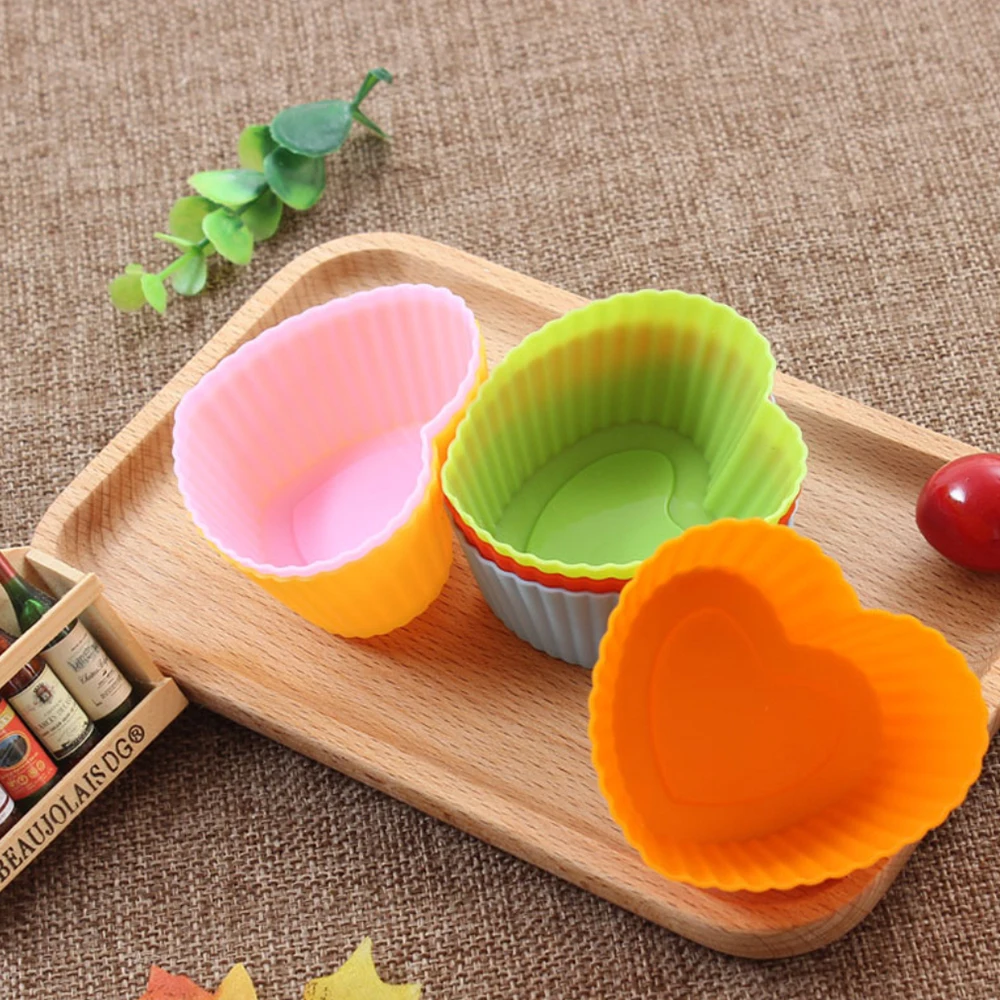 

12pcs/lot Silicone Cupcake Muffin Mold Bakeware Baking Molds DIY 3D Model Cake Decorating Tools Kitchen Accessories Random Color