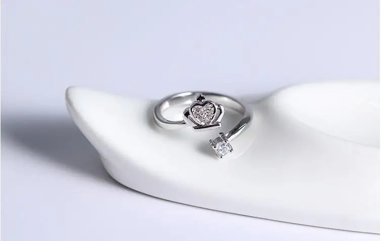 Bijoux Мода Настоящее серебро 925 проба Корона Кольца для Для женщин Boho Регулируемый S925 Античные кольца Anillos ювелирное изделие плата