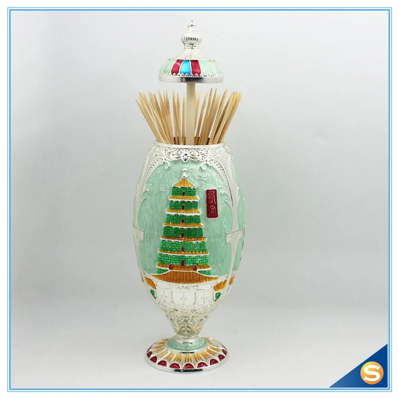 2016 New Creative Desgin Handmade Enamel Metal Toothpick Holder for