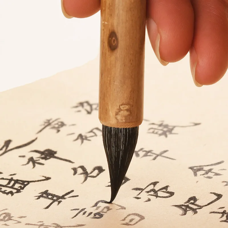 Ручка-кисть для каллиграфии Изысканная фиолетовая кроличья шерсть для китайского маленького обычного сценария мягкий шерстяной волос Кисть для китайской живописи ручка