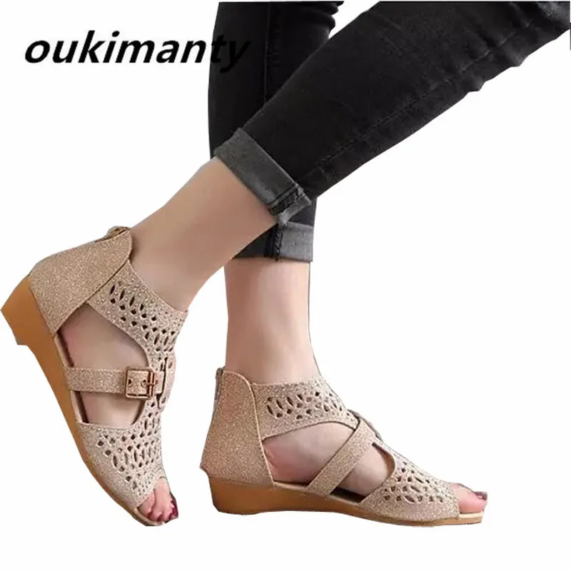 flat black summer shoes