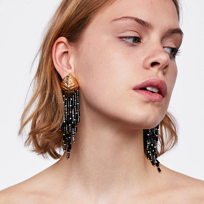Buy FASHIONSNOOPS New Fringed Statement Earrings Women