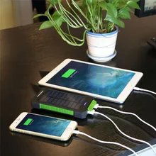 Portable Solaire Power Bank 10000 mAh Externe Chargeur de Batterie avec Camping Lanterne pour Tous Les Téléphones mobiles et Autres