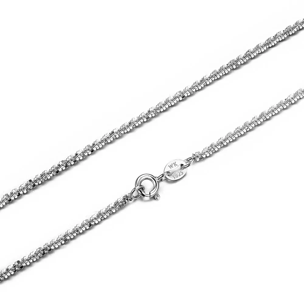 

VOJEFEN 925 Sterling Silver Curb Chain Necklace for Men Women Punk Style Silver Chains Necklace