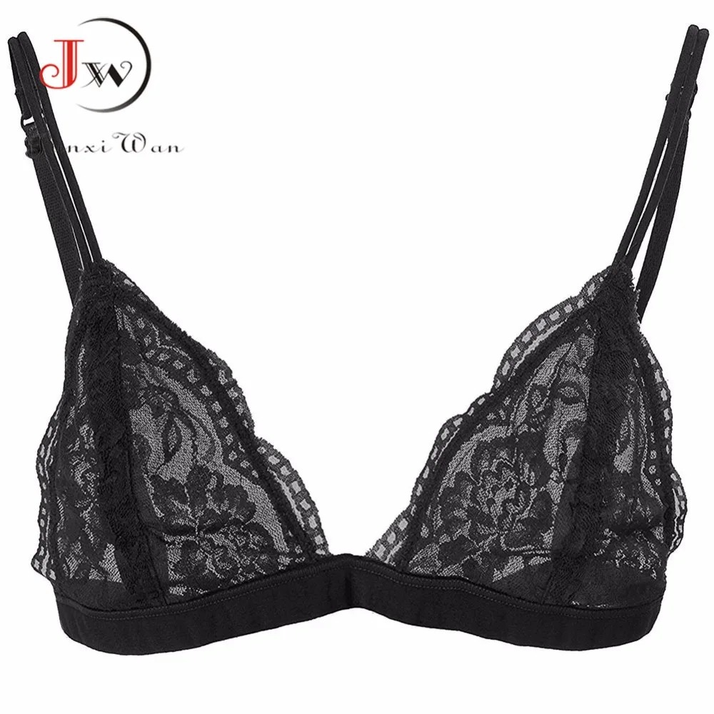  Full Lace Bralette Sexy Bras for Women Wire Free Push Up Bra bh Semi Sheer Triangle Women's Lingeri