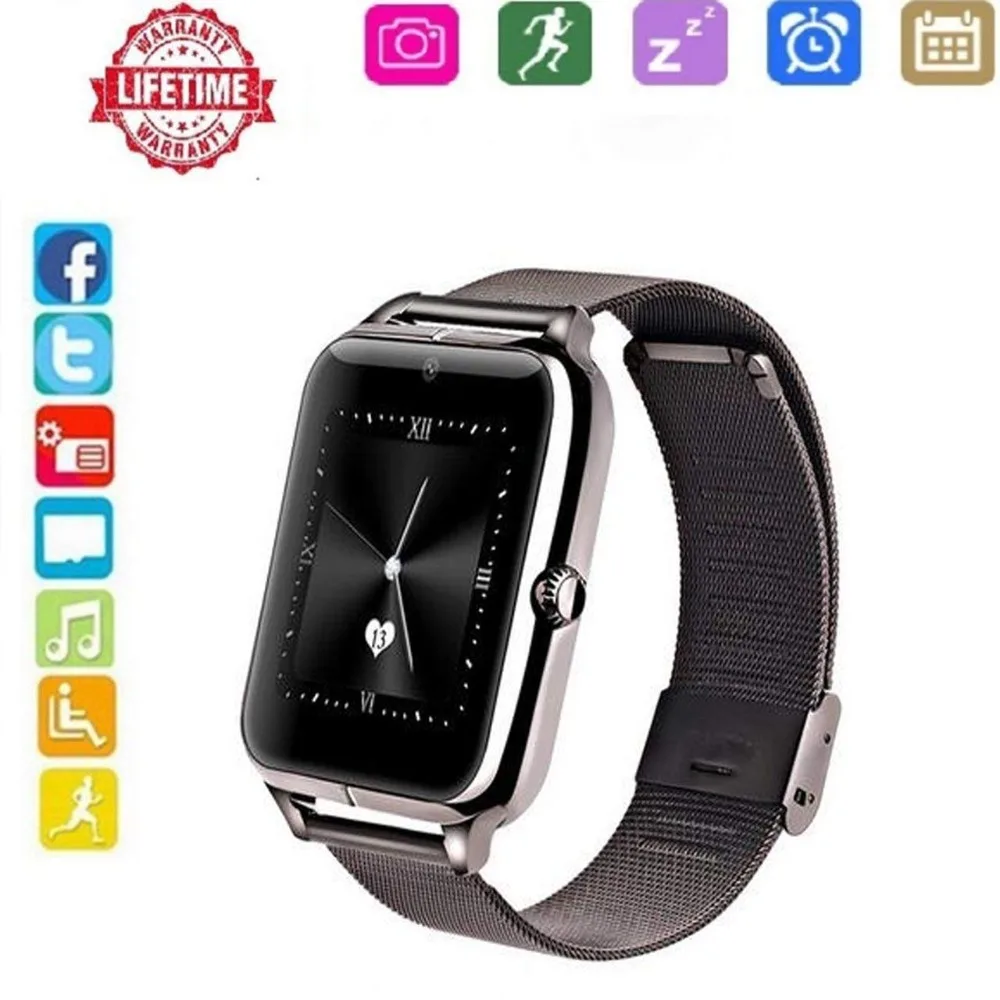 Smart Watch with SIM Card Slot Fitness Watch Camera Call SMS Remind Sleep Monitor Pedometer for Andorid and ios Z60