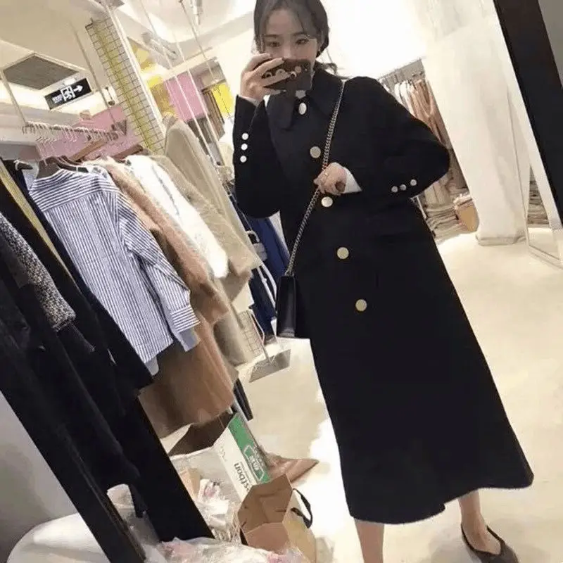 thin Casaco Épais Hiver Nouvelle X51 Pardessus 2018 Section Chaud Laine Doublure Section Double Breasted Feminino Thick De Rembourré Manteau Automne Vestes Mode Femmes f11qt6ax