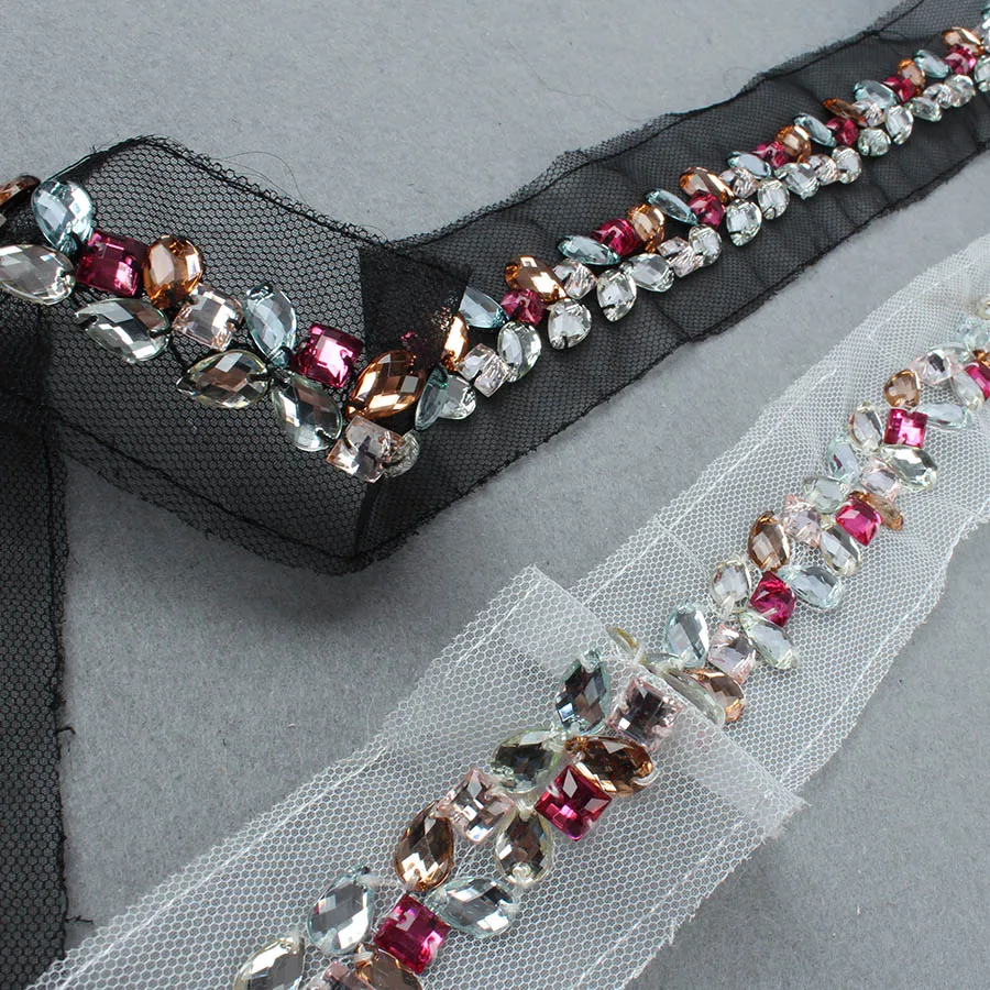 

1 Yard Nylon Black/White Flower Pearl Beaded Lace Trim Ribbon Dress DIY Sewing Garment Handmade Materials 4cm Wide