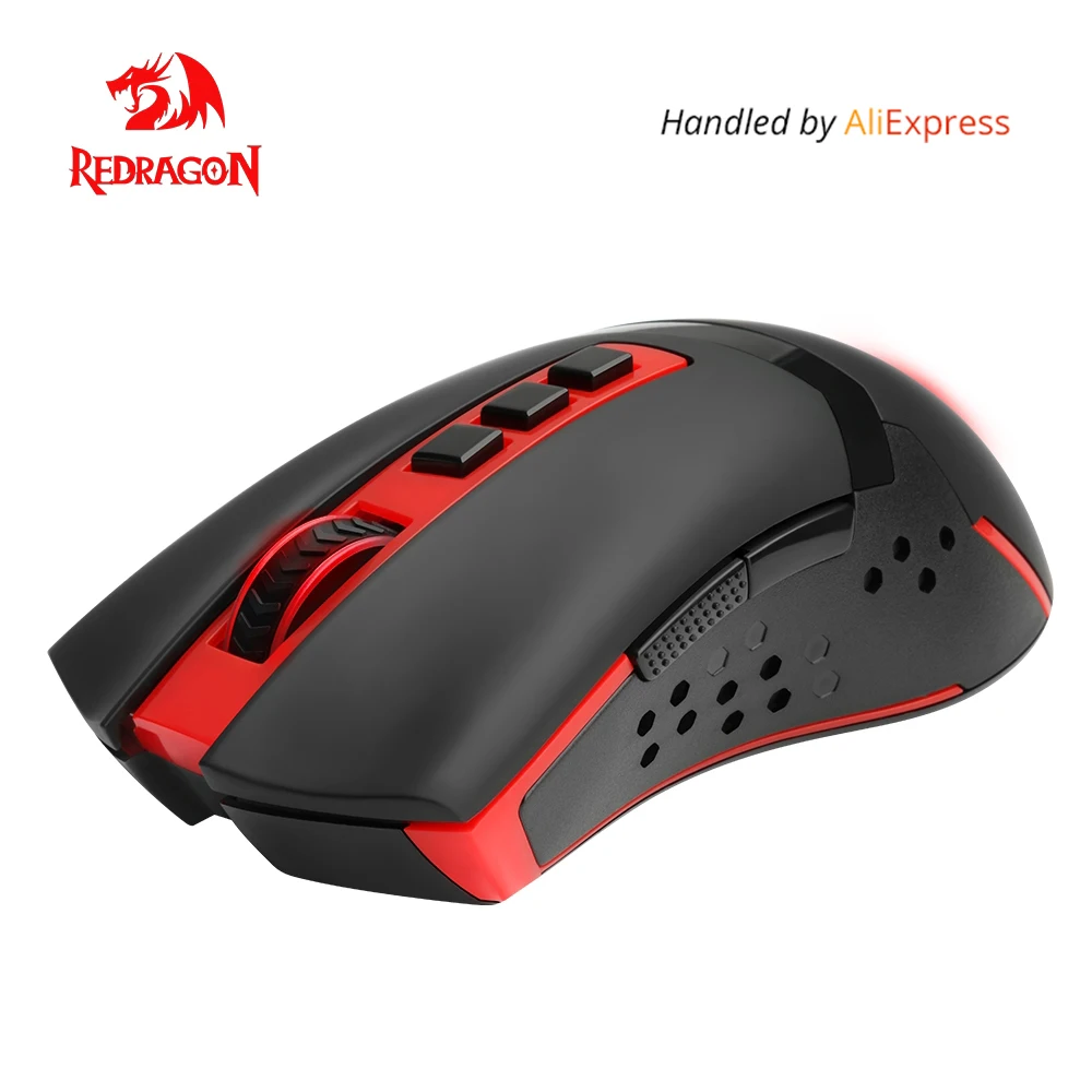 Redragon USB Wireless Gaming Maus 4800 DPI 9 tasten Laser ergonomische für overwatch gamer Mäuse laptop pc computer Preise