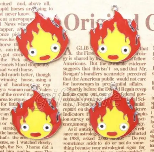 

Free shipping 50 pcs Cartoon Flame Metal Charms Jewelry DIY Making Pendants M-11