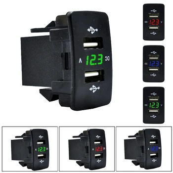 

DC 12-24V Dual USB Port Car Charger Cigarette Lighter Socket Power Adapter with LED Digital Voltmeter Meter Monitor For Honda