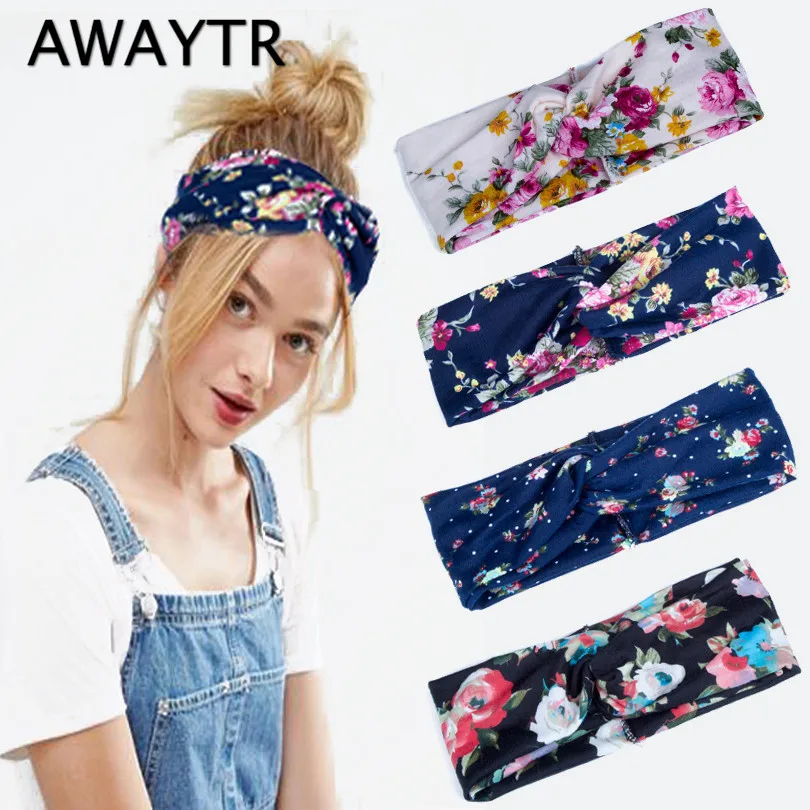 

AWAYTR 2019 New Arrival Autumn Winter Headband for Women Fashion Headwear Wide Flower Headbands Turban Twisted Hairband