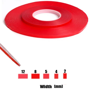 

Free Shipping Acrylic Adhesive Clear Double Sided Tape width 1mm 2mm ,5mm 8mm length Nano Wedding Car Decoration Sticker
