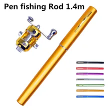 1.4 м горячие истребитель марка высокое качество сплава карман лед удочку мини-pen полюс+ катушка комплект море спиннинги песка Портативная удочка