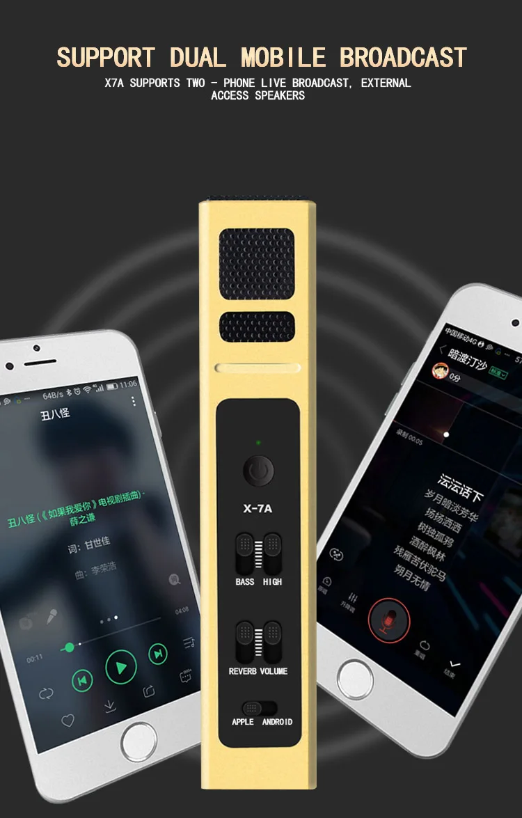

Mobile entertainment karaoke conversations with high quality microphones