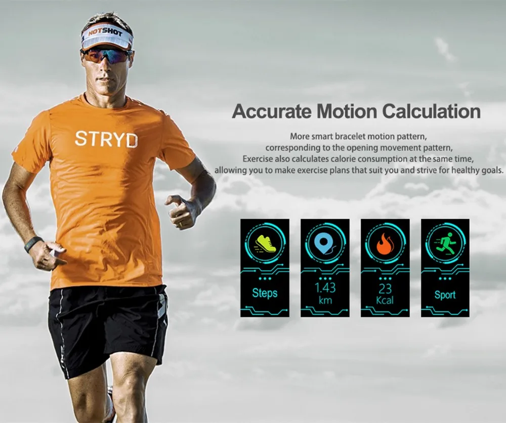  TLXSA Brand Fitness Bracelet Smart Pedometer Wristband Heart Rate Monitor Waterproof IP68 Sport Int - 1000007231388