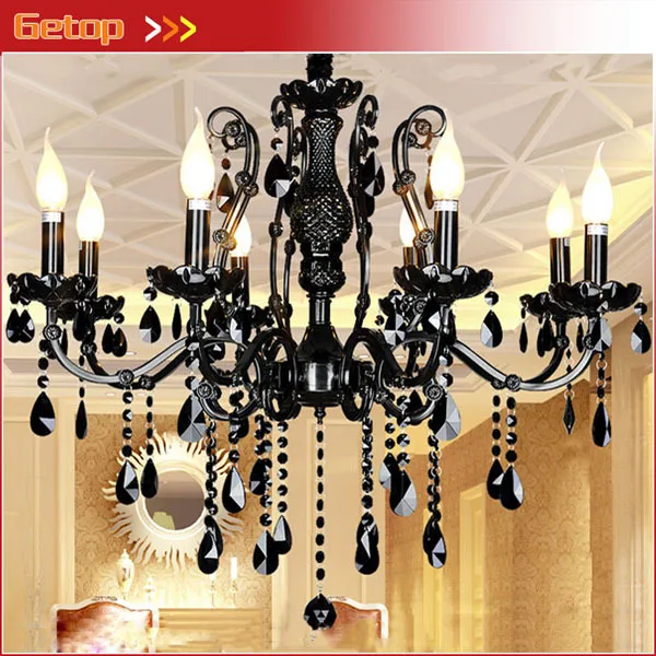 

Best Price New Modern Luxury Black Crystal Chandelier Home Lighting Candle Crystal Lamp lustres de cristal Pendants