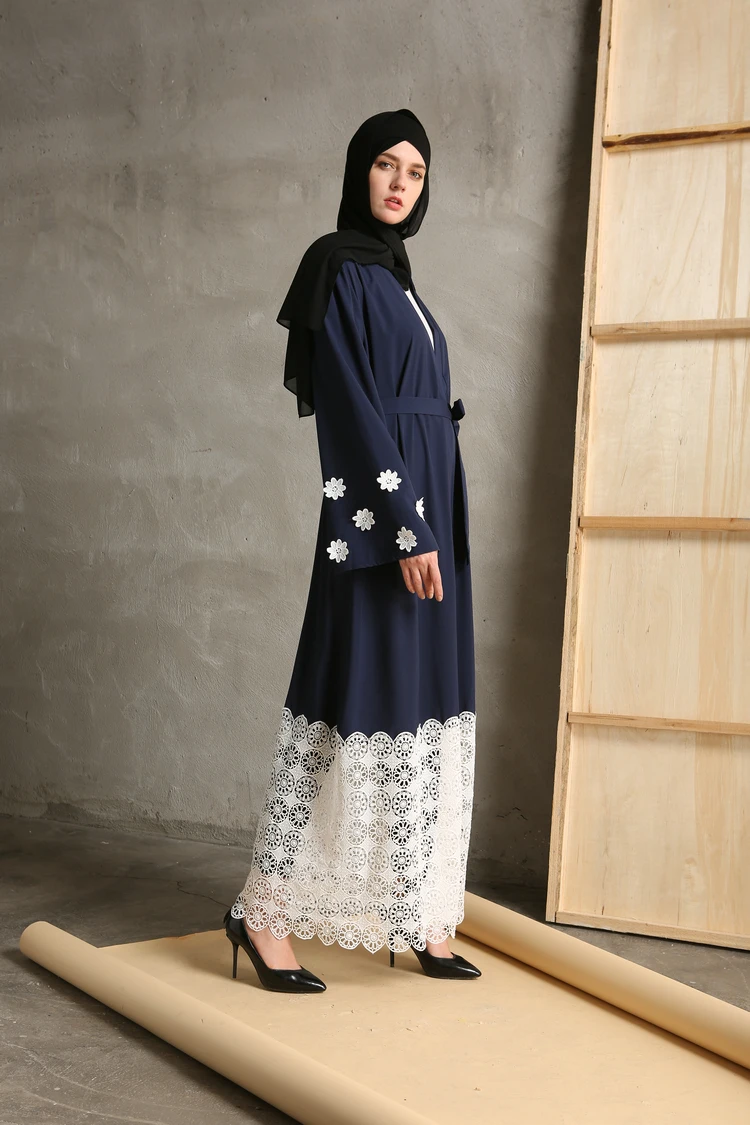 Мусульманское длинное платье халат Abaya туника Jubah кружевное Макси Платье на