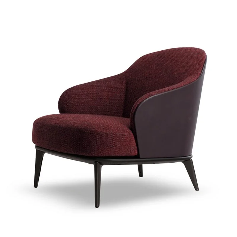 

New York Design Lounge Chair / Fabric Upholstery and PU Leather Exterior Appearance / Ottoman Sold Separately