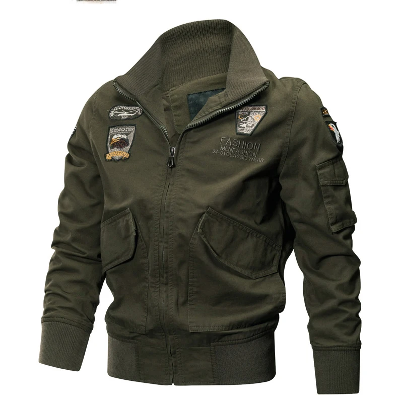

Military Jacket Men Spring Autumn Cotton Pilot Jacket Coat Army Men's Bomber Jackets Cargo Flight Jacket Male Plus Size 5XL 6XL