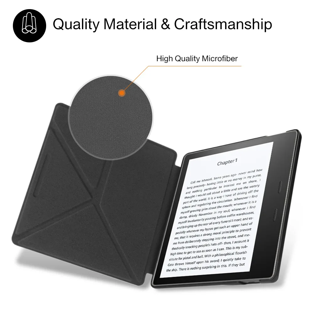 Origami Case for Kindle Oasis 2019, PU Leather Stand Cover for