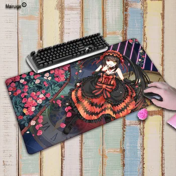 

Mairuige PC DATE A LIVE Waterproof Customized Large White Lock Edge MousePads Computer Laptop Anime Mouse Mat Size for 40x90cm