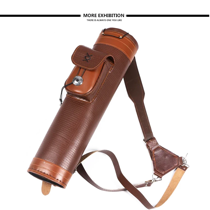 Tiro com Arco Tradicional de Couro Ombro para trás Titular Bolsa de Caça Real Flecha Aljava Arco Couro Genuíno Pesqueiro Engrenagem 13 Tiro Com Arco Flecha Aljava Arco Couro Genuíno Pesqueiro Engrenagem